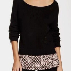 NWT Maje Black Knit Layered Sweater 2